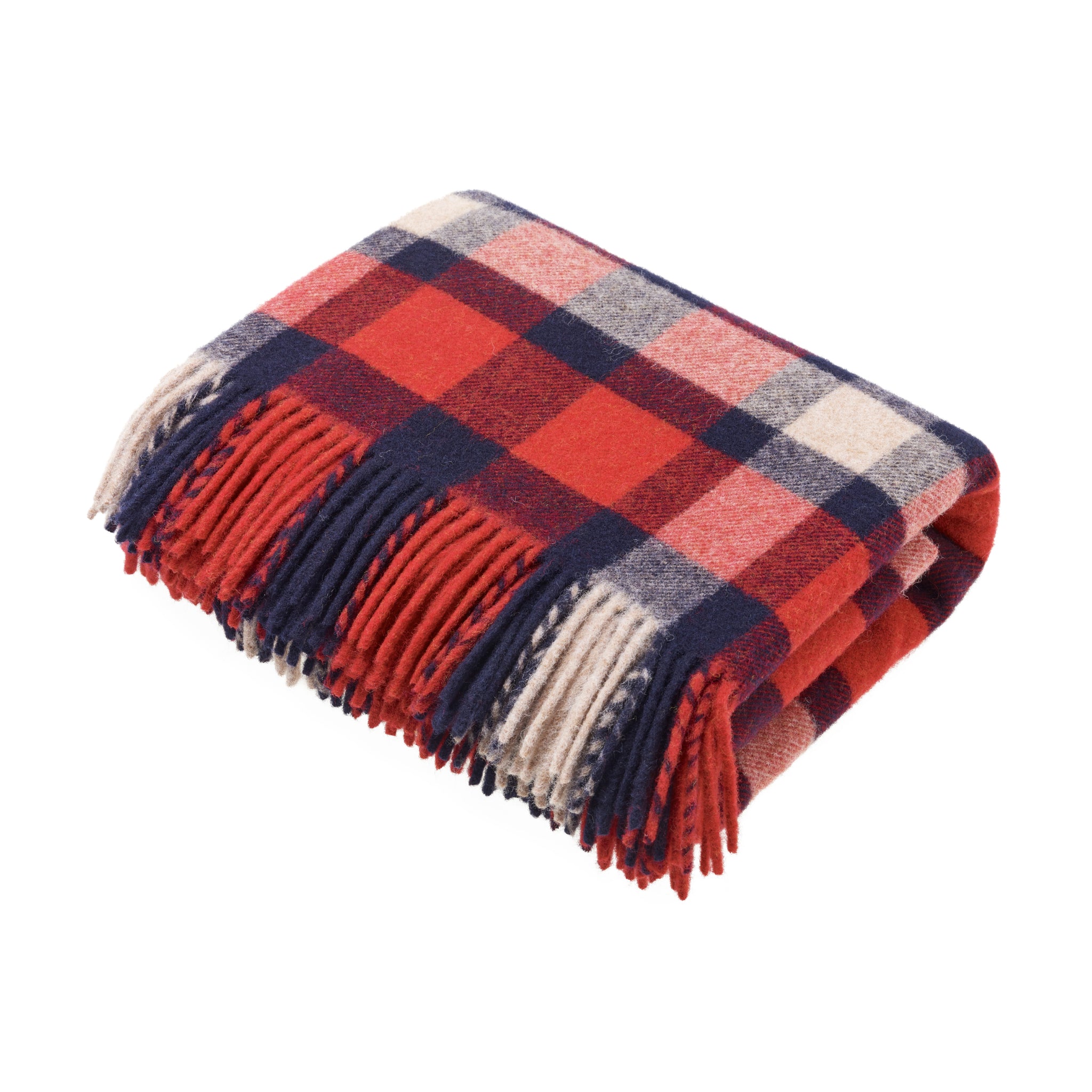 Peregrine Accessories Abraham Moon Wool Blanket Wolldecke Navy Red Check