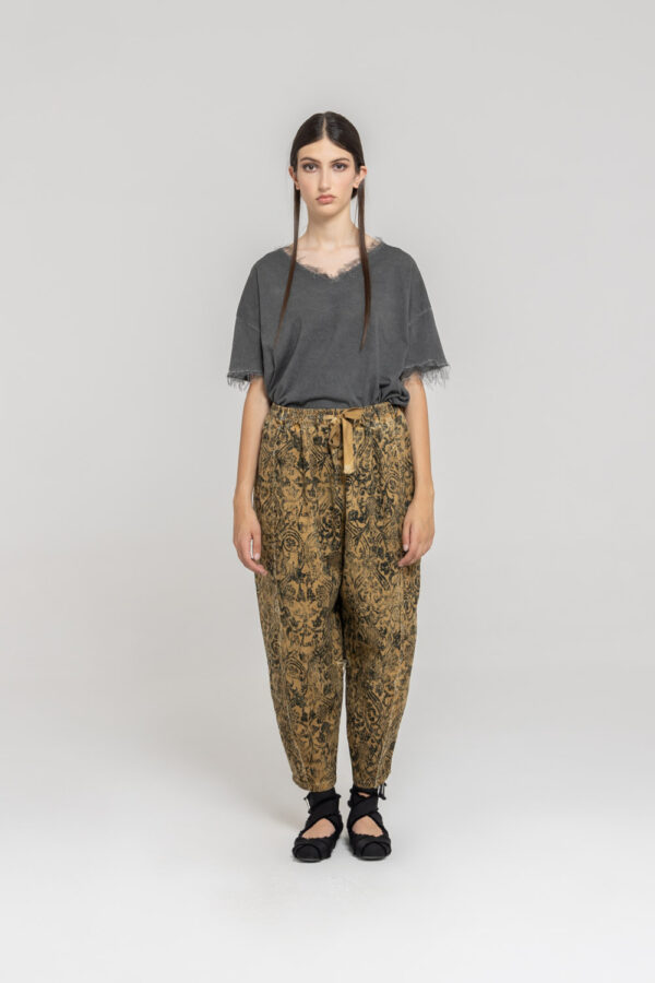 Sanctamuerte Pantaloni Semy Beggy Hose Baumwolle Barock