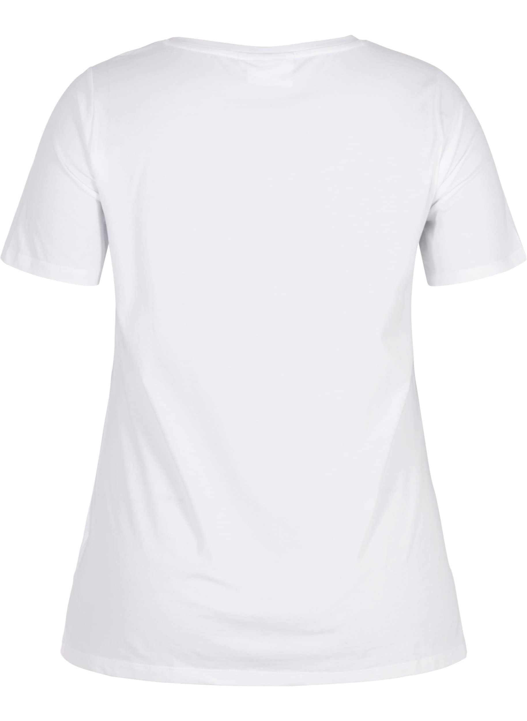 Zizzi T-Shirt Basic Damen Kurzarm V-Ausschnitt Baumwolle