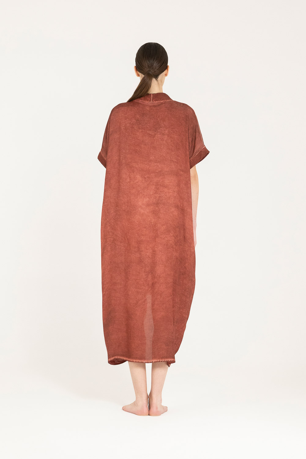 Sanctamuerte Abiti Loose Fit Kleid Baumwolle Kurzarm