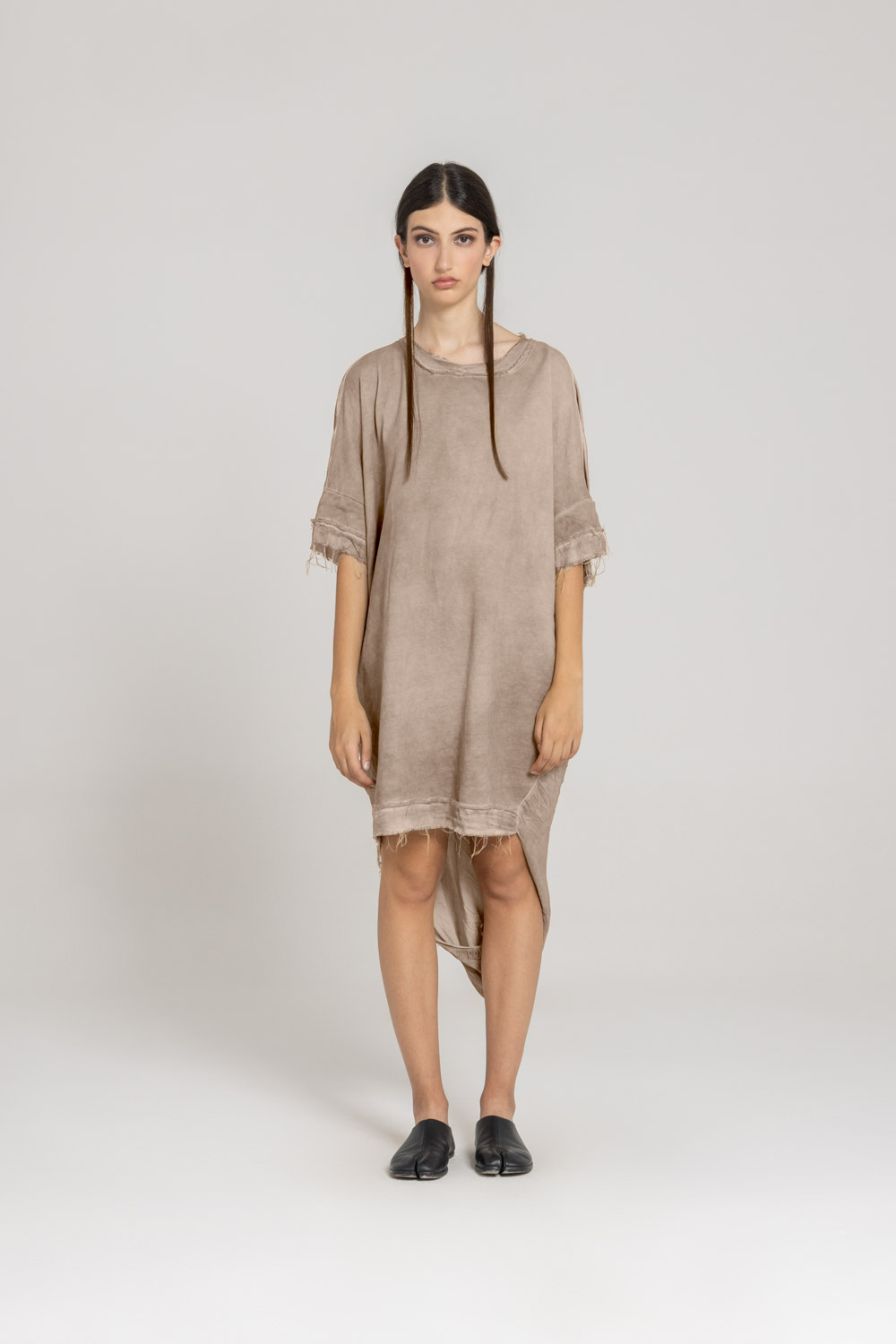 Sanctamuerte Abiti Midi Over Kleid Sweat Viskose-Satin