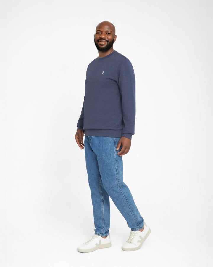 NIKIN TreeSweater Navy Mel Pullover Bio-Baumwolle