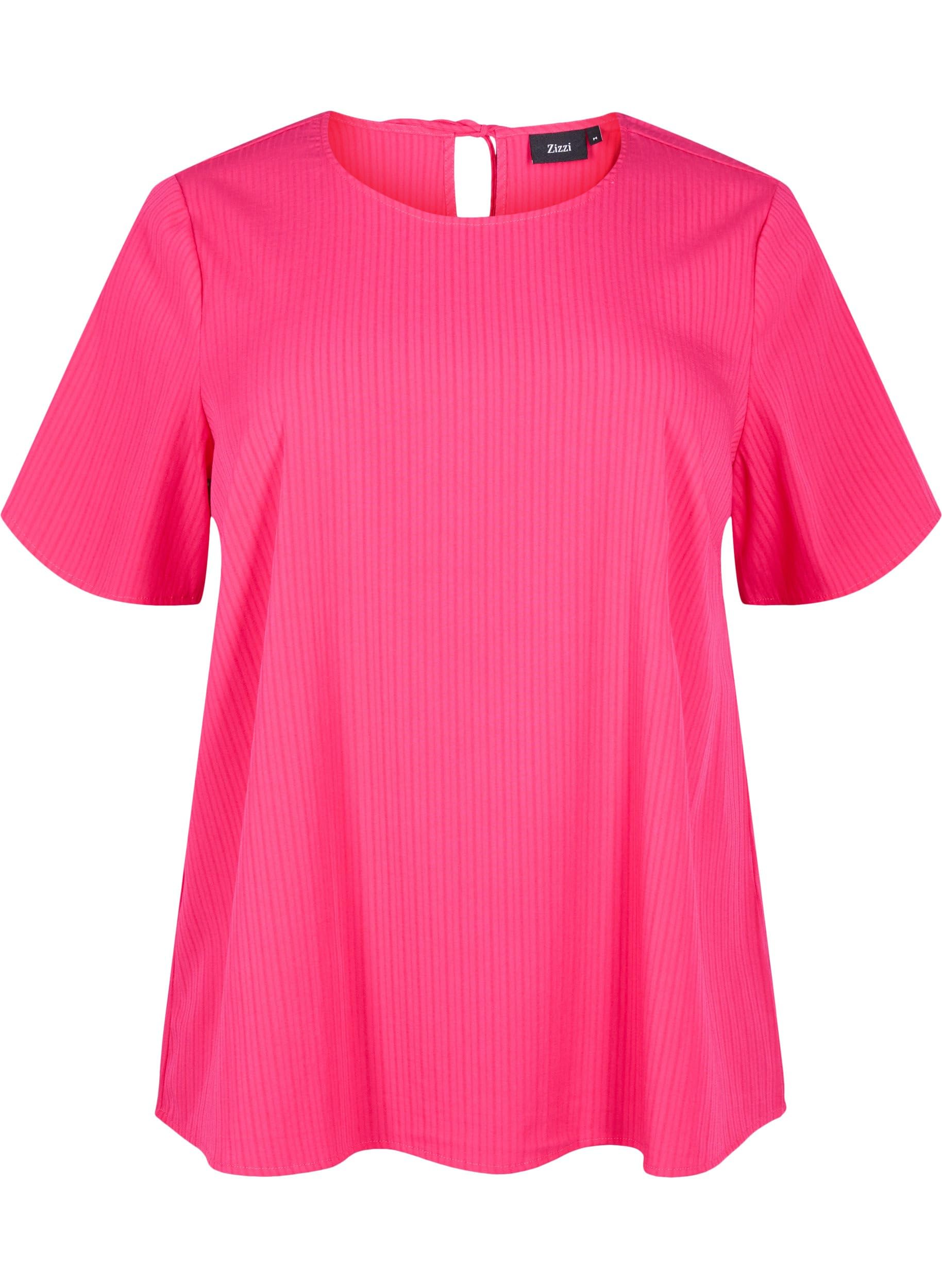 Zizzi Bluse Viskose Kurzarm Bindeband Streifen Gr.42-60