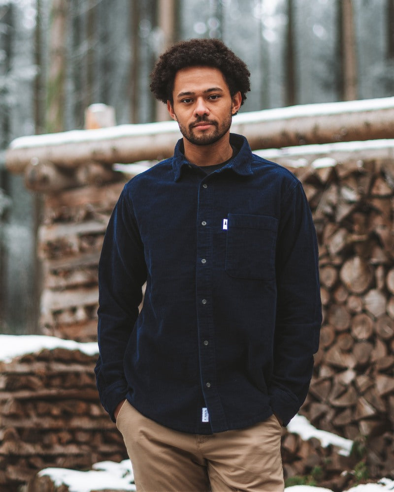 NIKIN TreePlanter Overshirt Corduroy Überhemd Dark Navy Bio