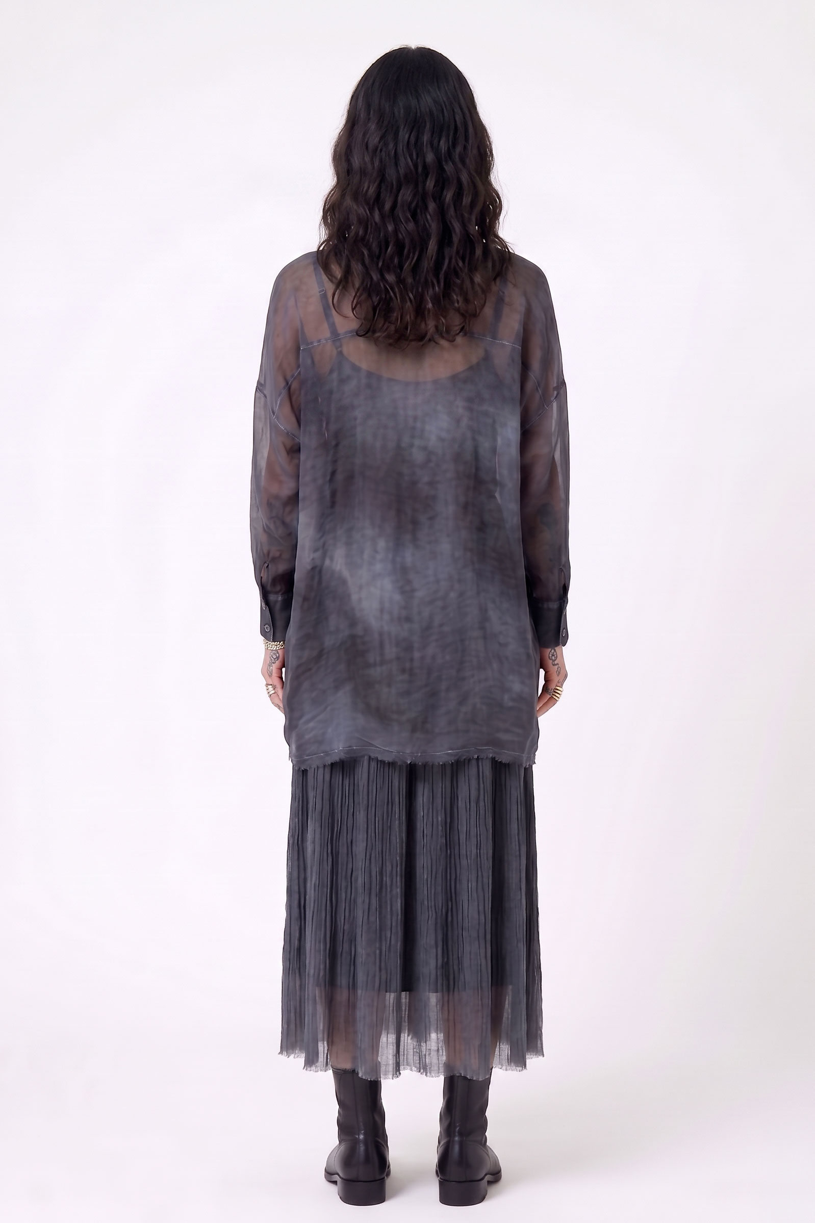 Sanctamuerte Camicie Boxy Bluse Viskose-Seide oversize