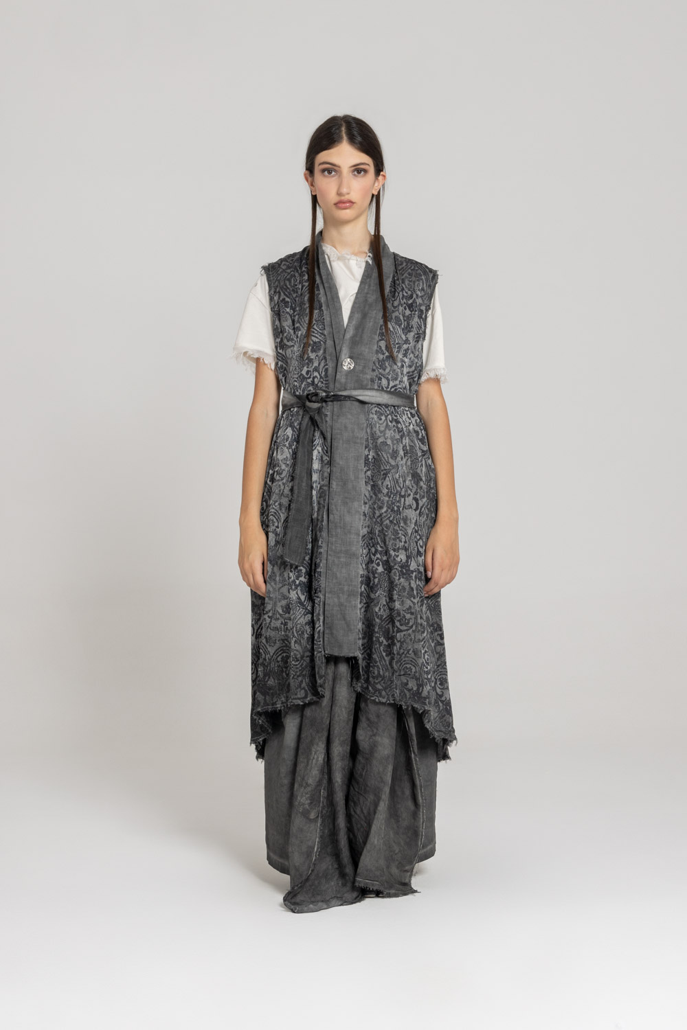 Sanctamuerte Capispalla Gilet Reversibile Weste Leinen Wende