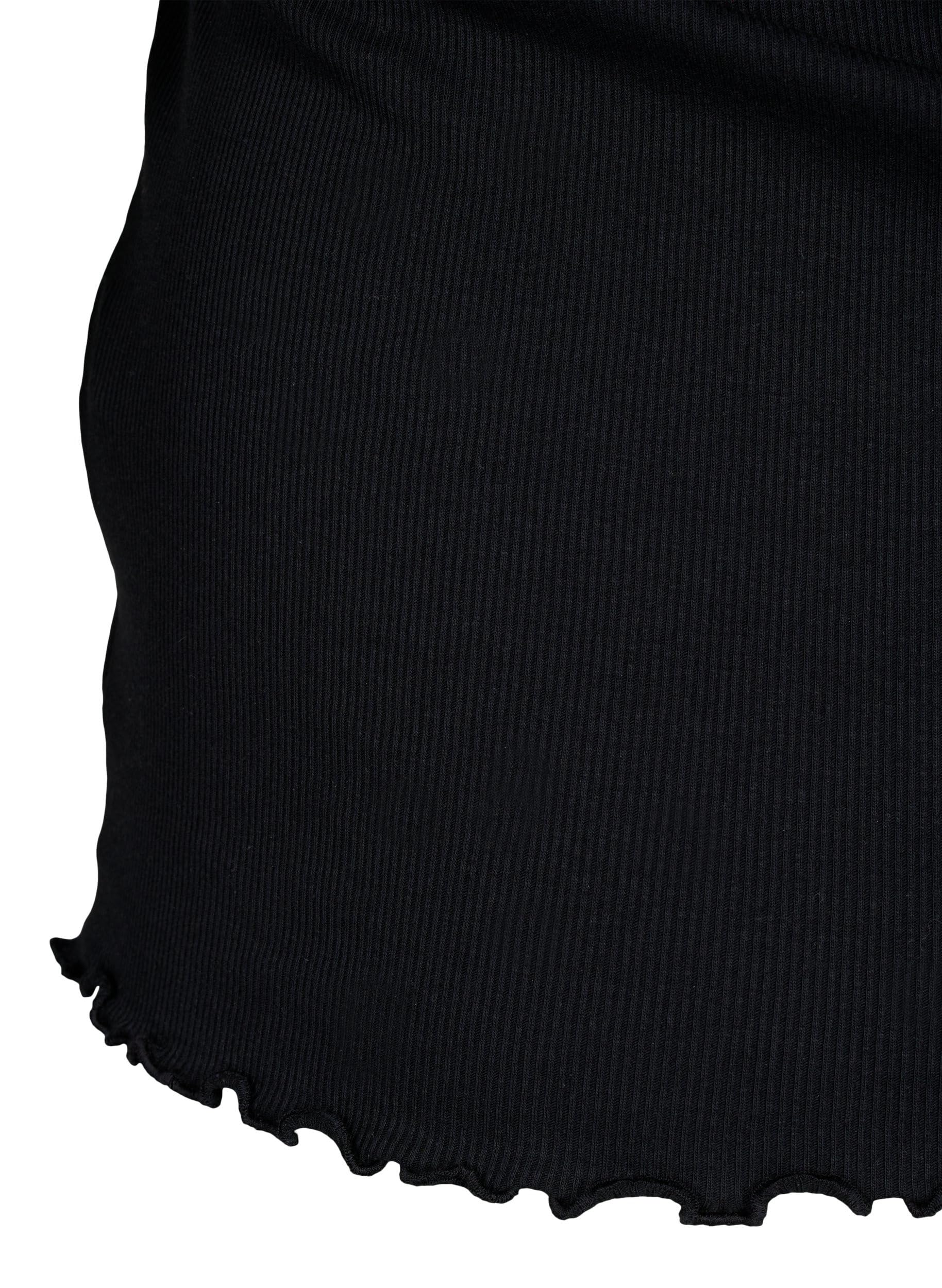 Zizzi Tanktop Damen Gerippt Baumwolle Knöpfe