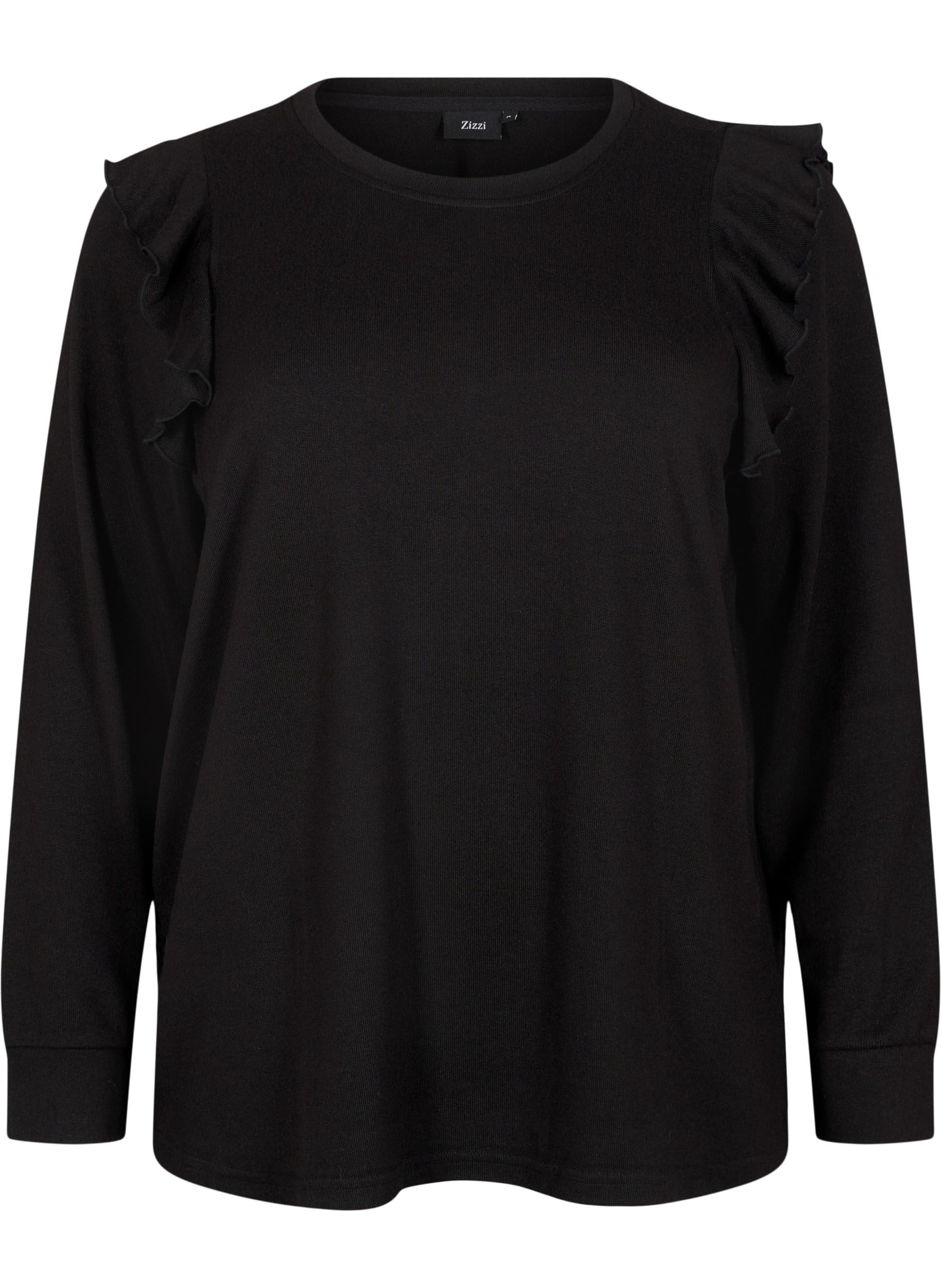 Zizzi Bluse Langarm Rüschen Große Größen 42-60
