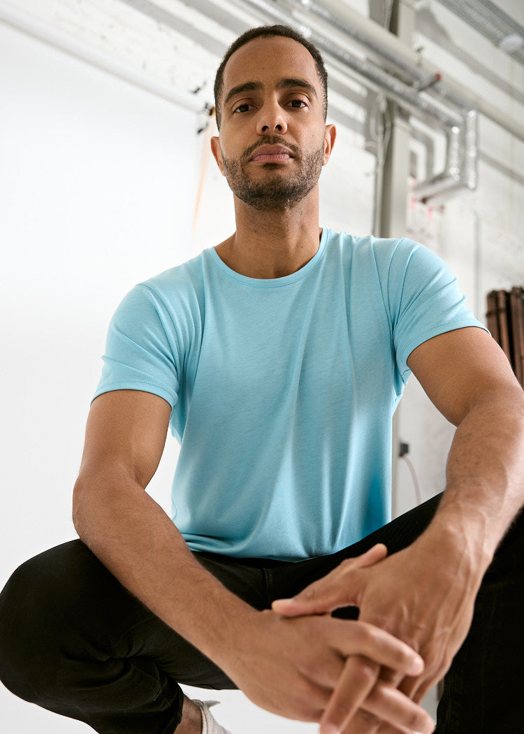 Wijld WoodShirt Alex Herren T-Shirt Milky Blue Lyocell