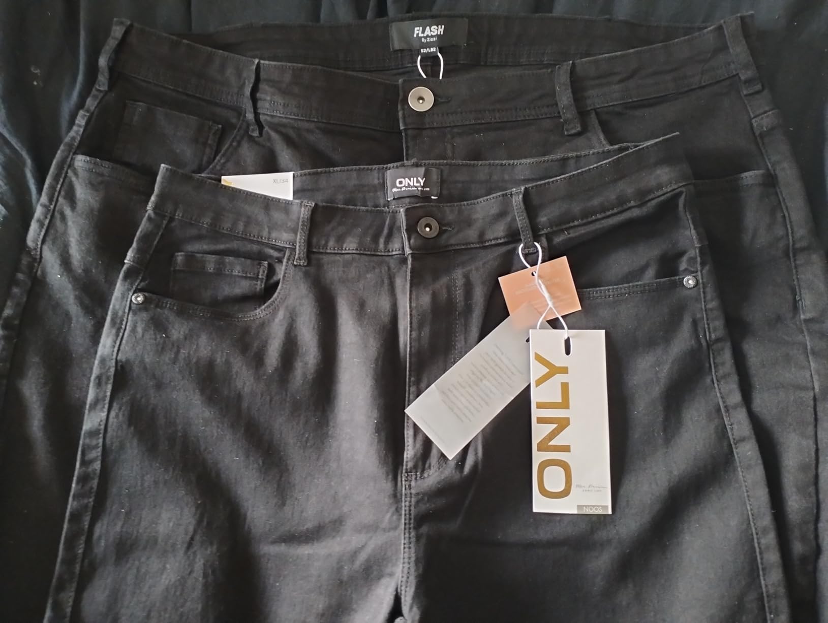 ZIZZI Flash Skinny Jeans High Waist 42W/32L Schwarz Stretch