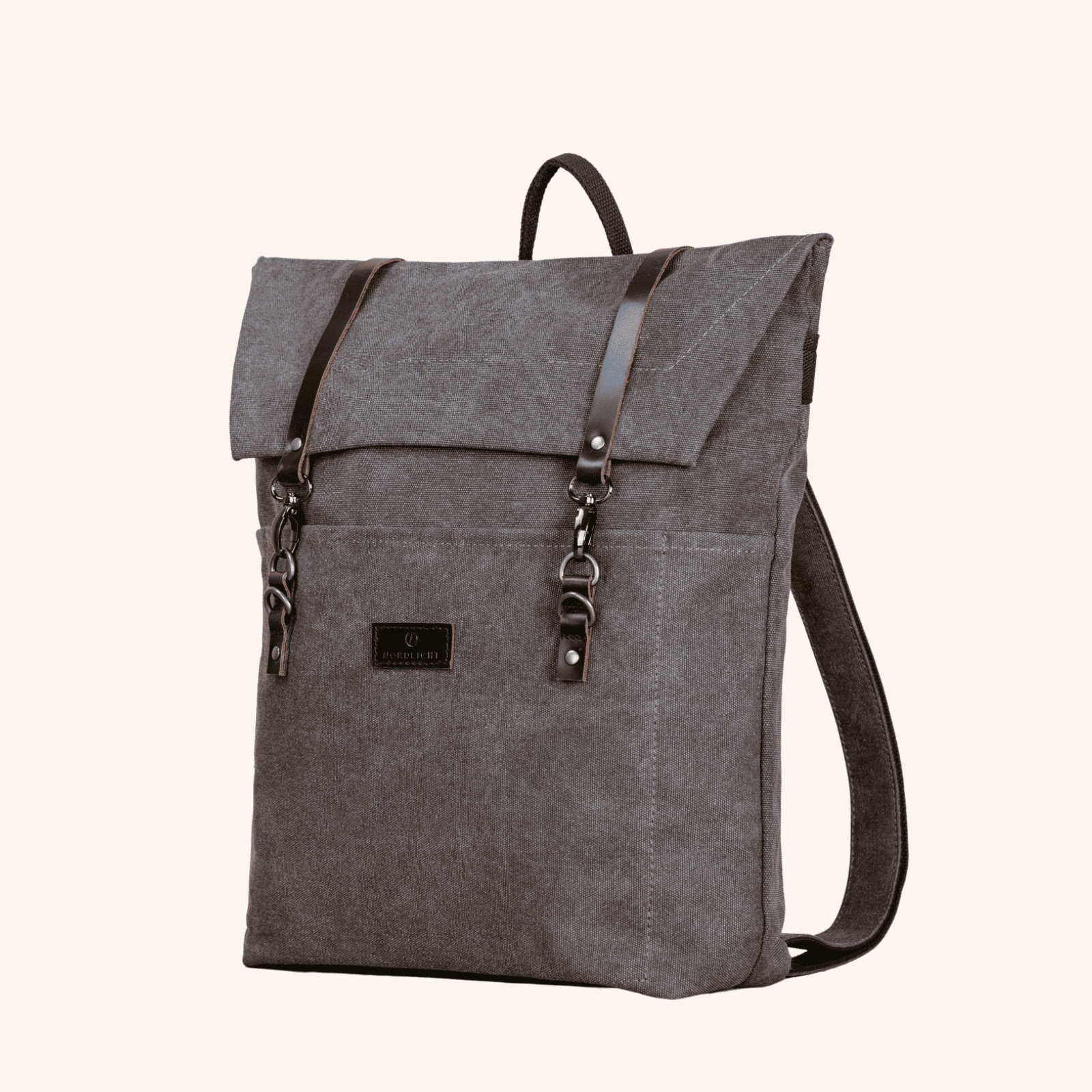 NORDLICHT Accessoires Rucksack Jonte grau Echtleder Segeltuch