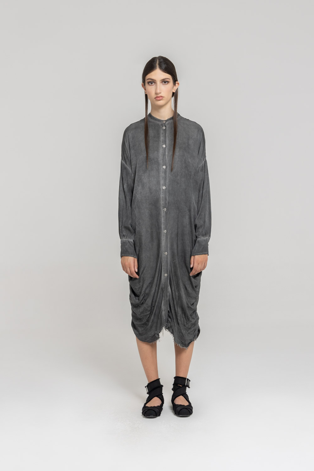 Sanctamuerte Abiti Chemisier in Raso Kleid Viskosesatin