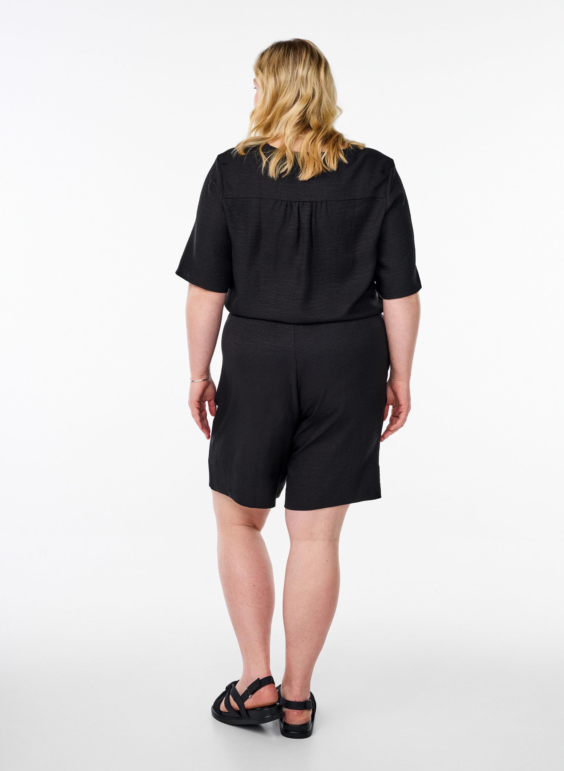 Zizzi Shorts Damen weit hoher Bund Taschen recycelt Gr.42-60