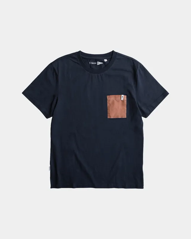 NIKIN TreeShirt Pocket Spatz T-Shirt Dark Navy Bio-Baumwolle