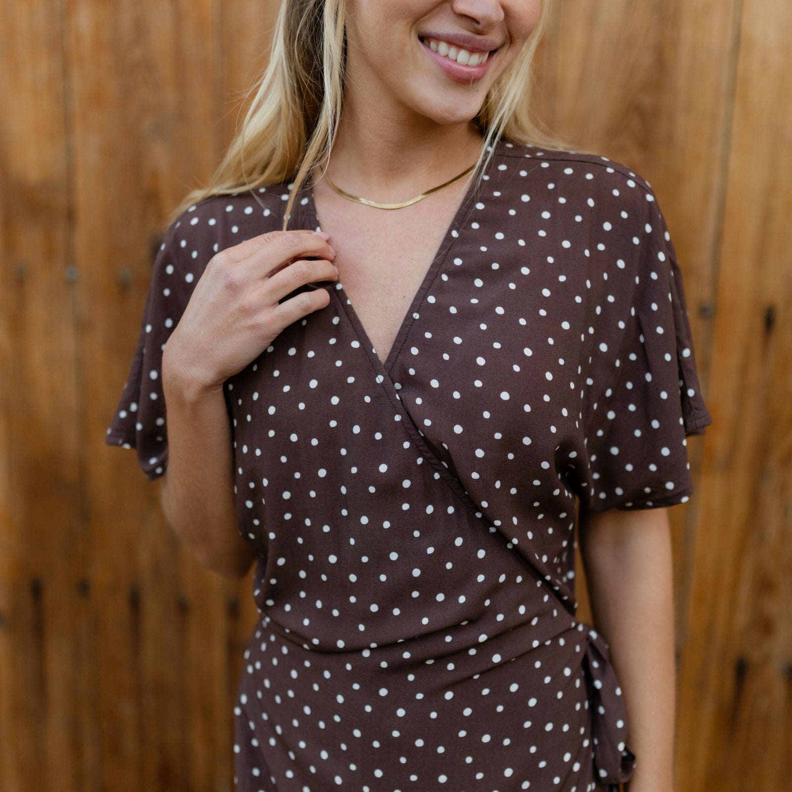 NORDLICHT Anni Wickelkleid Ecovero Dunkelbraun