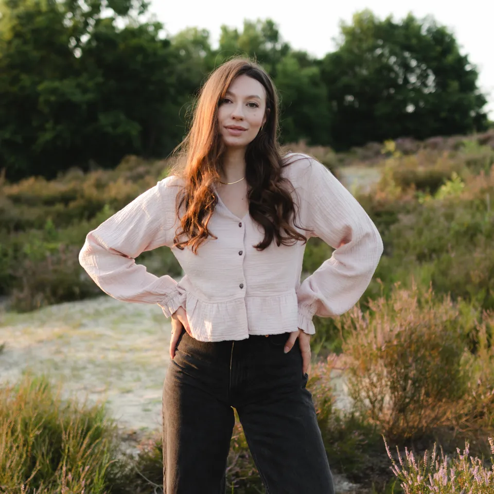 NORDLICHT Selma Musselin Bluse Damen Rosa Punkte