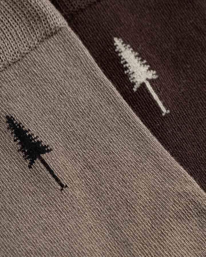 NIKIN TreeSocks Socken 2er Ash Taupe-Dark Oak – Tencel