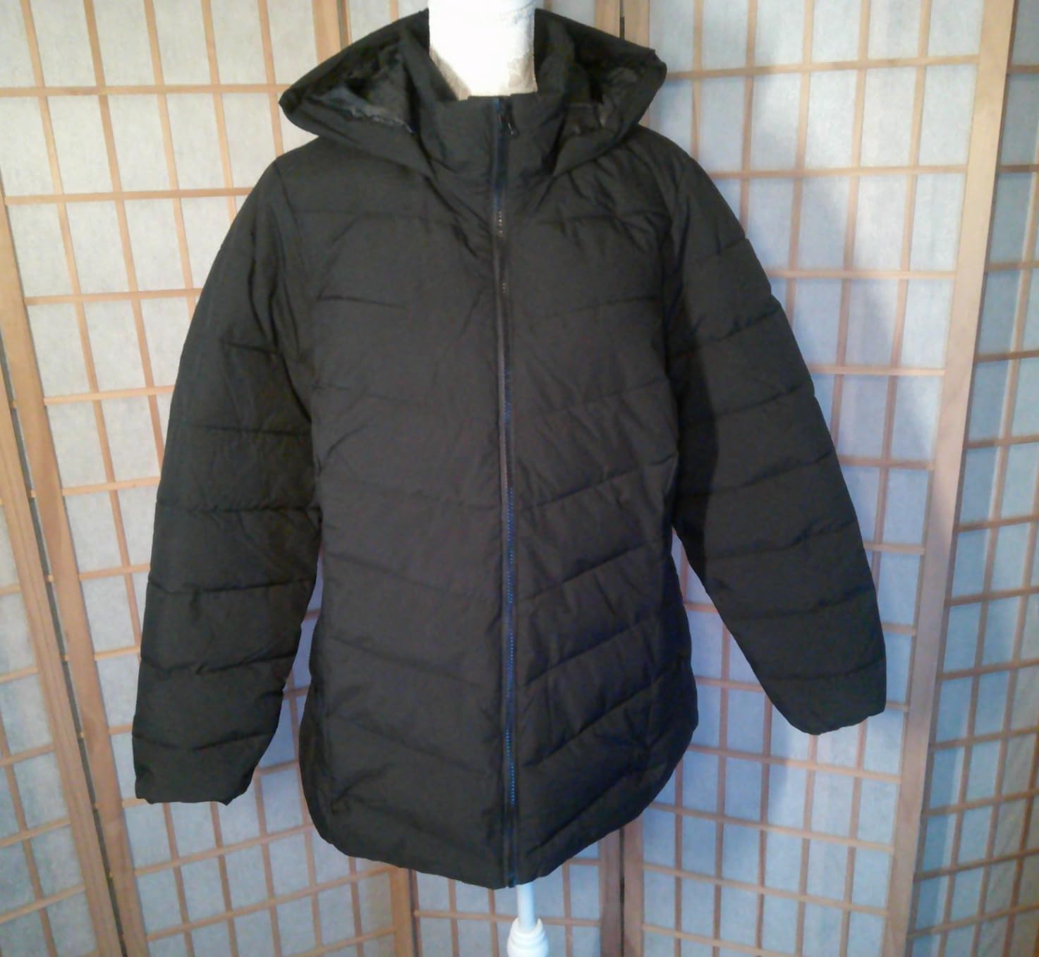 Zizzi Steppjacke Kapuze Fellkragen Schwarz Damen
