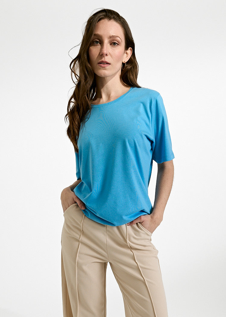 Wijld Tilda Damen T-Shirt Azure Blue Lyocell