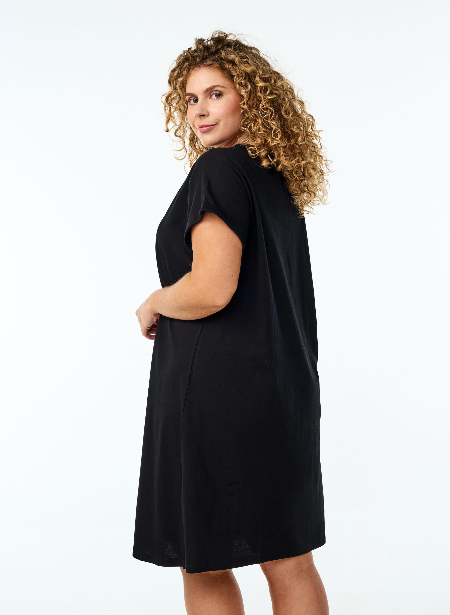 Zizzi 2-Pack Kleid Baumwolle Black 42-44 locker