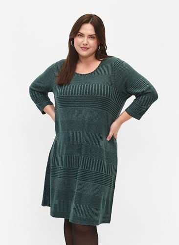 Zizzi Kleid 3/4-Arm Streifen große Größen 42-60