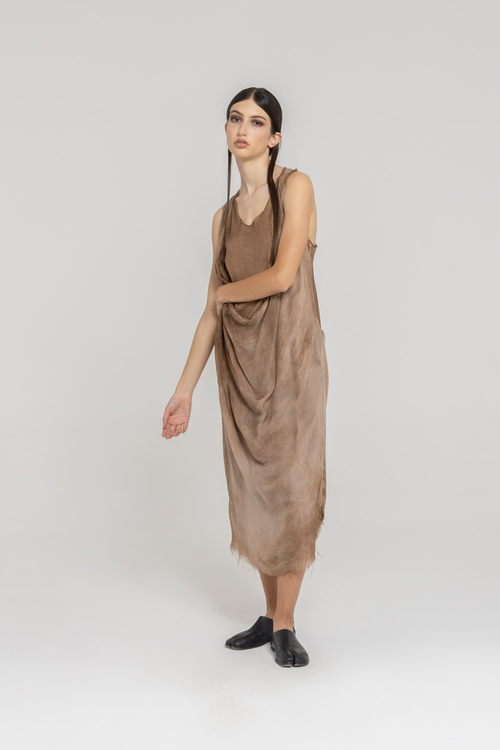 Sanctamuerte Abiti Jersey Kleid Baumwolle Lang