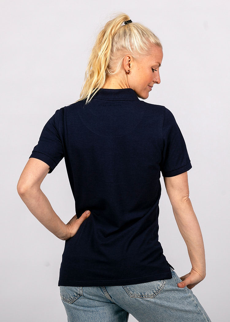 Wijld Maritim Blue Damen Polo-Shirt Blau Lyocell Bio