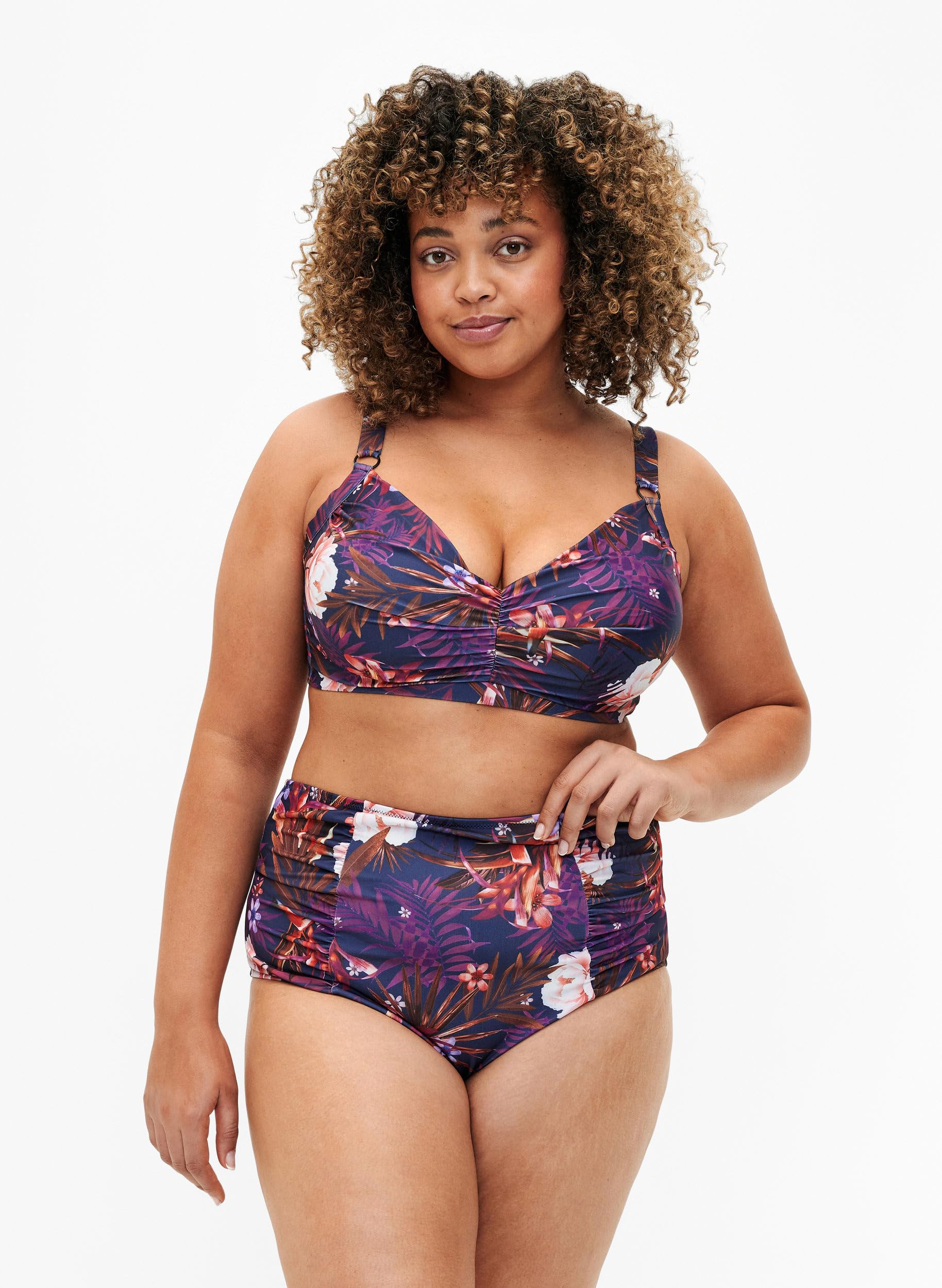 Zizzi Swim Bikini Unterteil Damen High-Waist Print