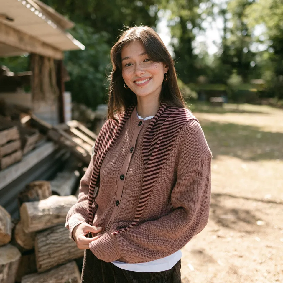 Nordlicht Romy Strickjacke Altrosa Baumwolle