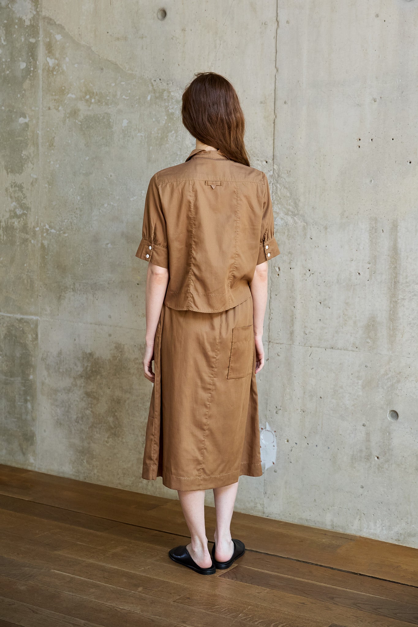 Christiane Strobel KATIE Midirock Camel Lyocell-Baumwolle