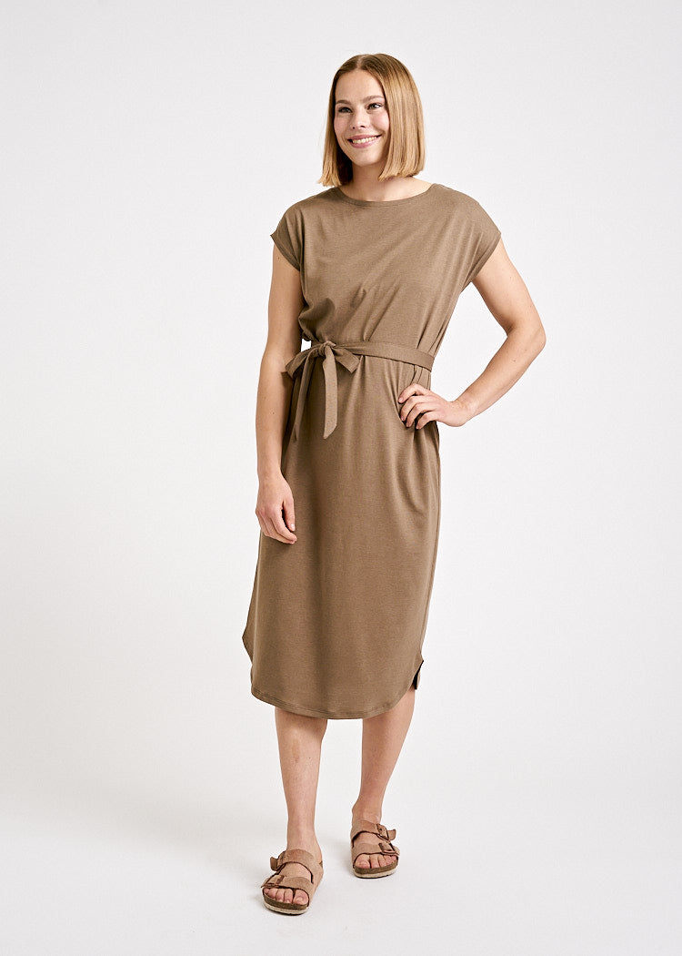 Wijld Kimono Midi-Kleid Sepia Tint Damen Sommer-Kleid