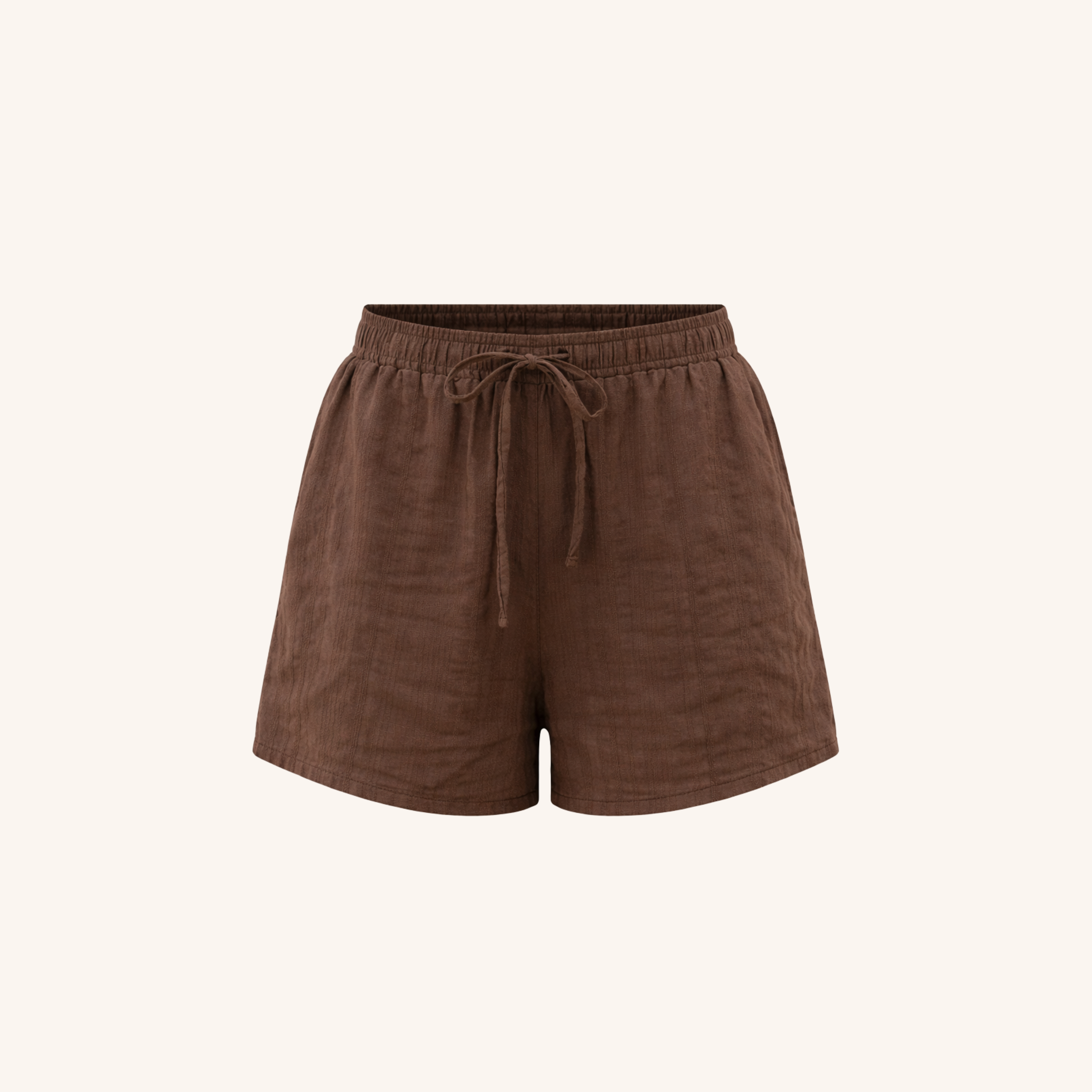 NORDLICHT Eira Jacquard Shorts Braun Bio-Baumwolle S