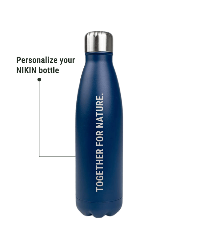 NIKIN TreeBottle Trinkflasche personalisiert Navy 500ml Edelstahl