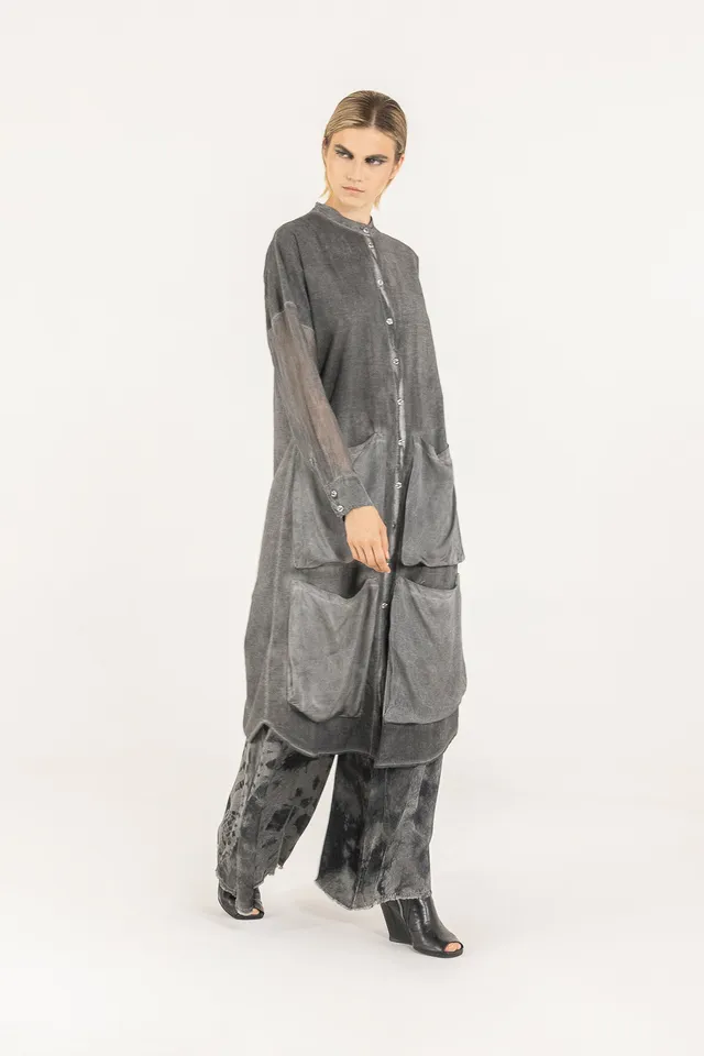 Sanctamuerte Abiti Chemisier Coreano Bluse Musselin