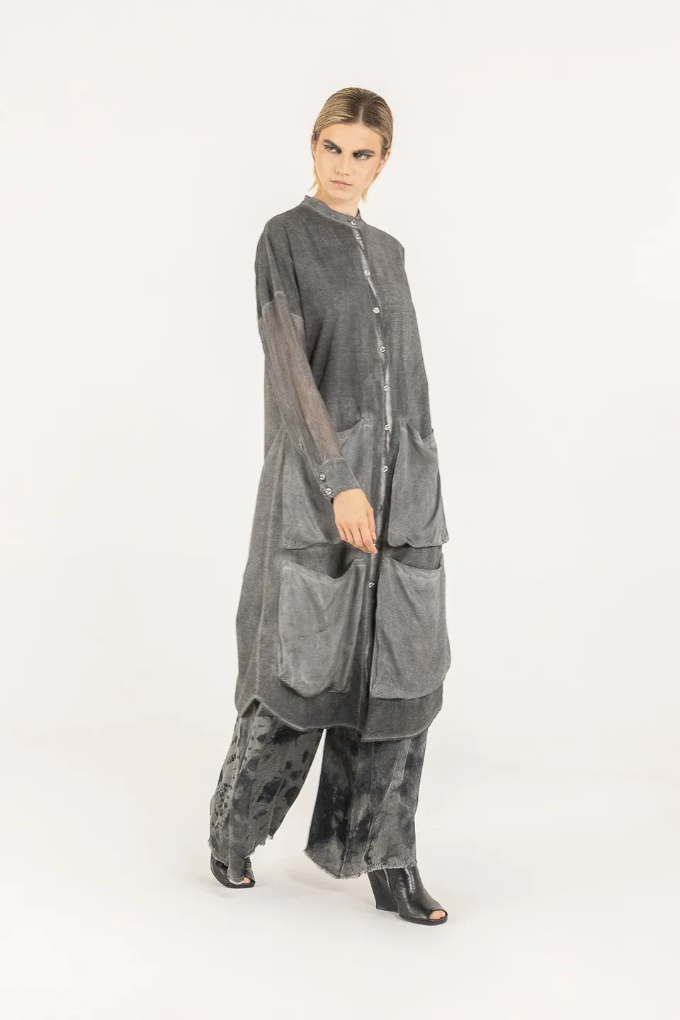Sanctamuerte Abiti Chemisier Coreano Bluse Musselin