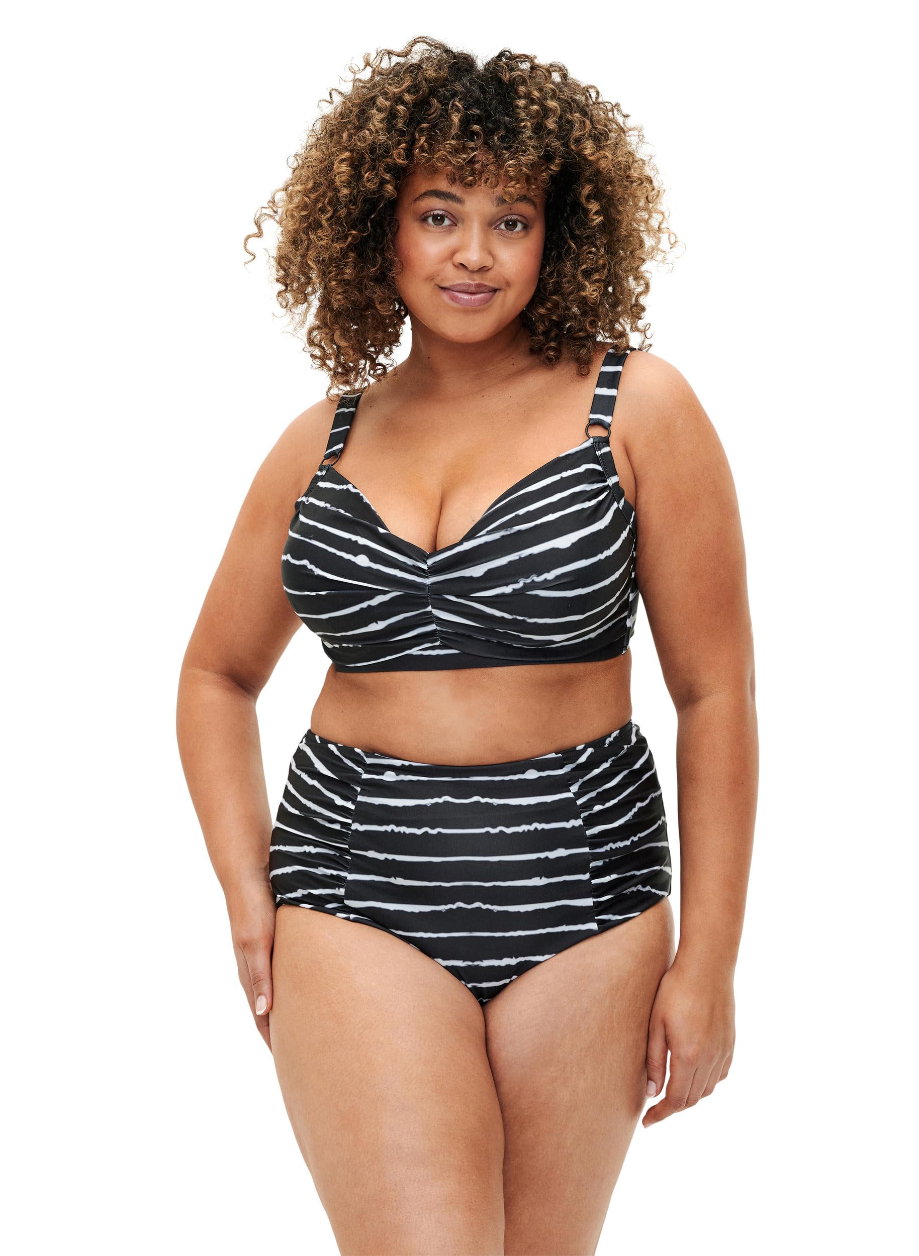 Zizzi Swim Bikini Unterteil Damen High-Waist Print