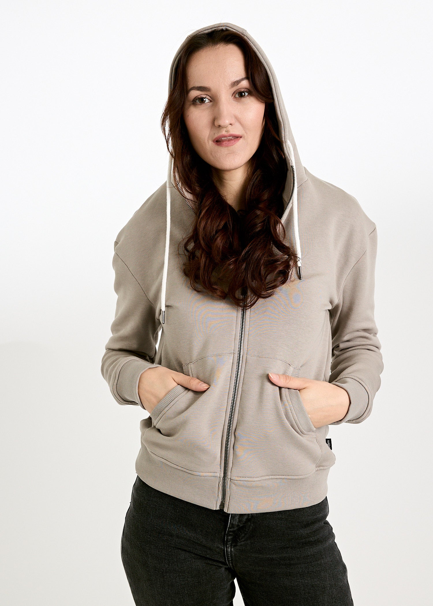 Wijld Sweatjacke Louisa Damen Kapuzenjacke Moon Rock Lyocell