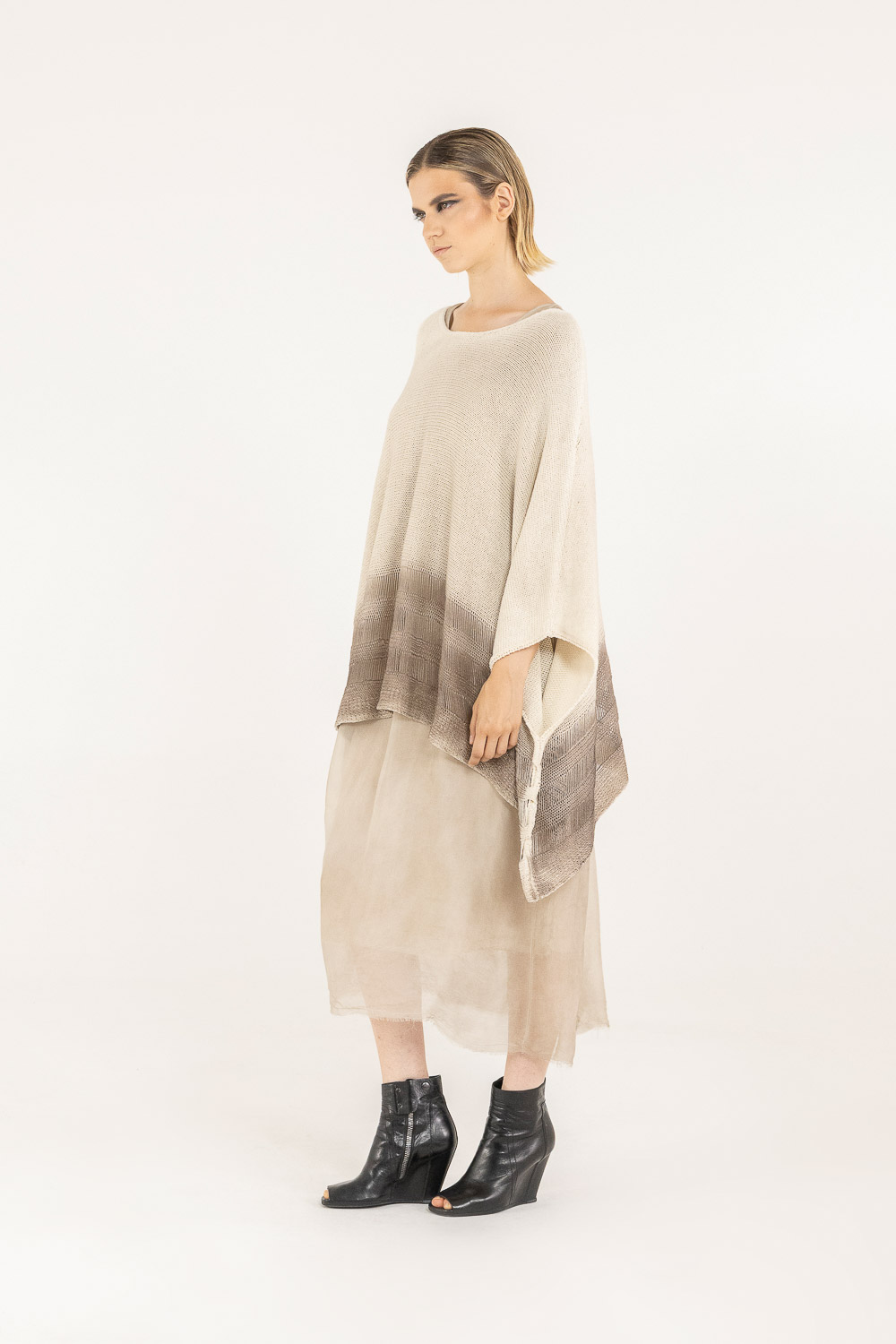 Sanctamuerte Maglieria Poncho Strickponcho Baumwolle