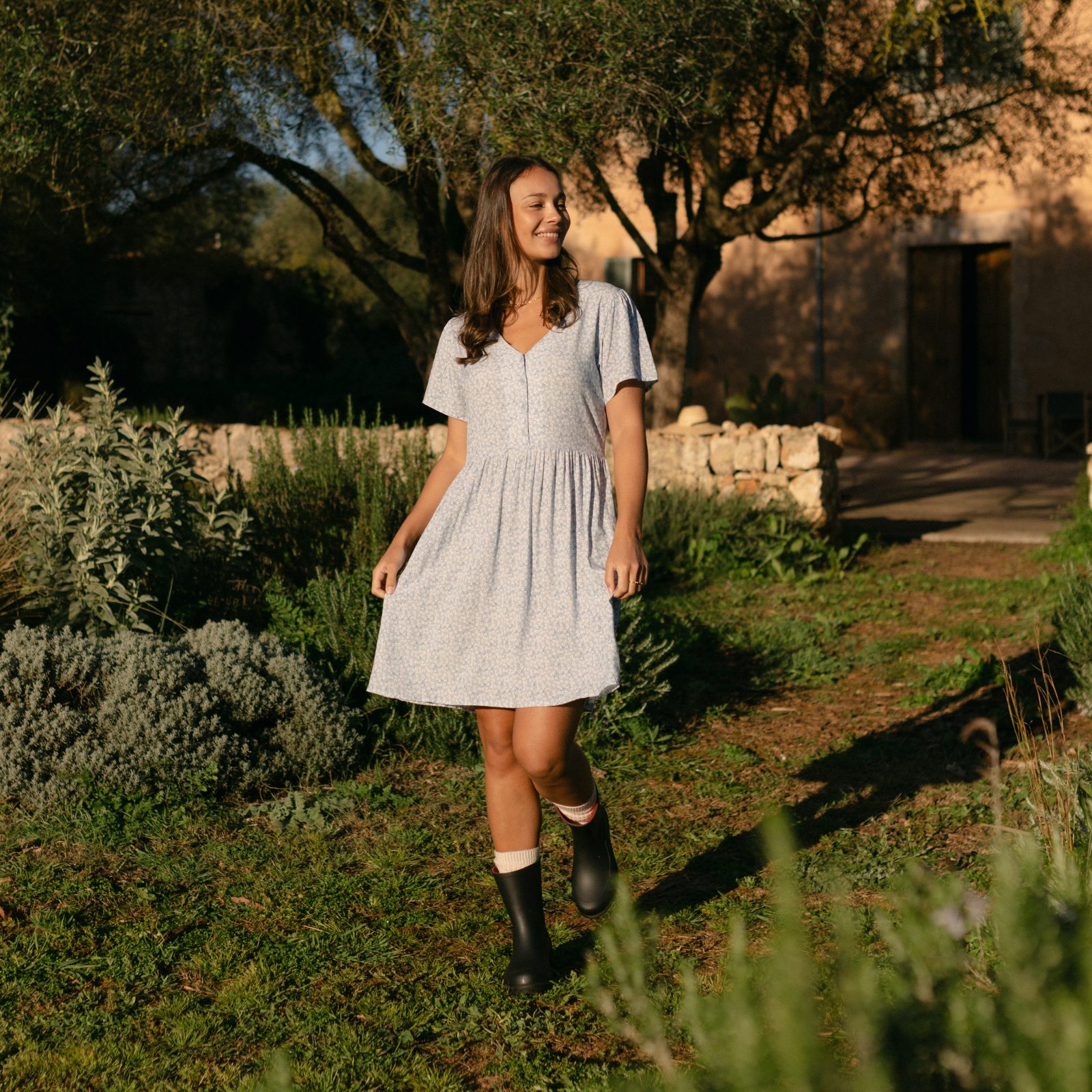 Nordlicht Svante Mini Kleid Blumenmuster Ecovero