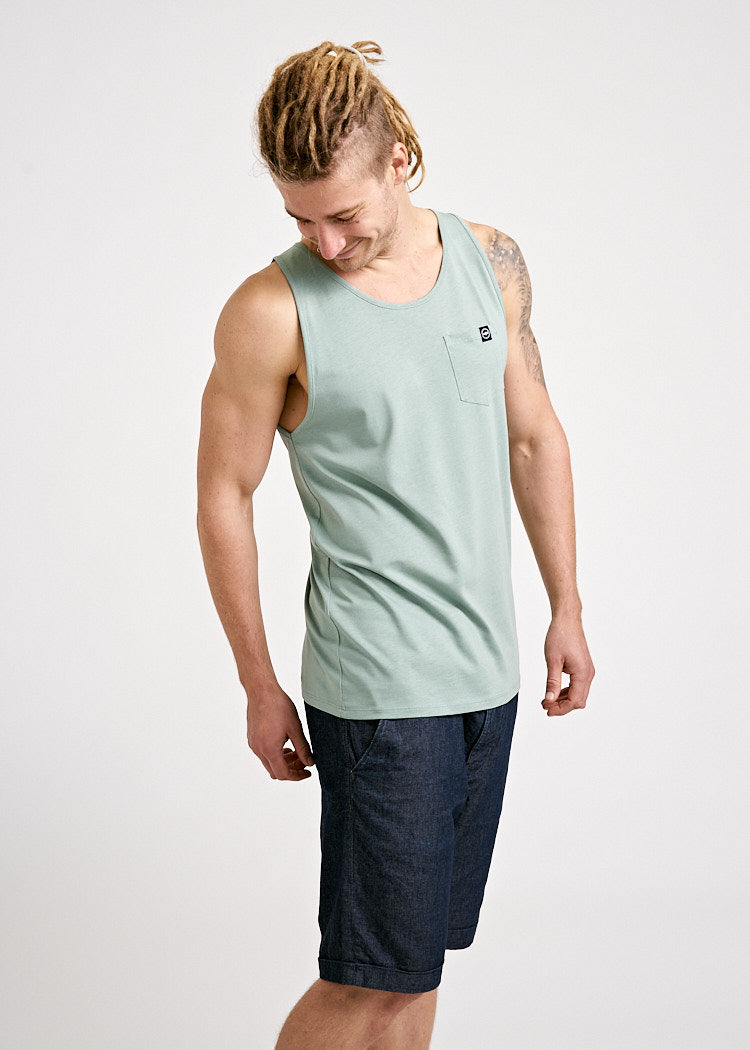 Wijld Tank Top Herren Green Bay Grün Brusttasche