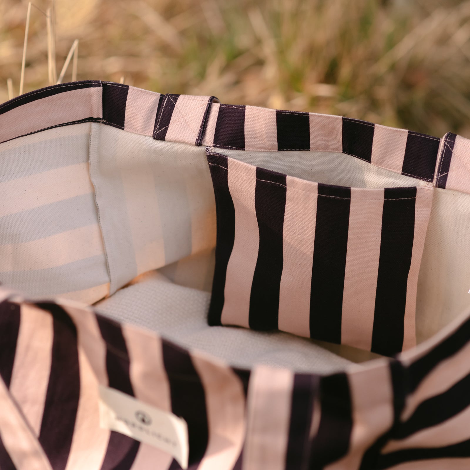 NORDLICHT Kiki Streifen Shopper Rosa Canvas Tasche