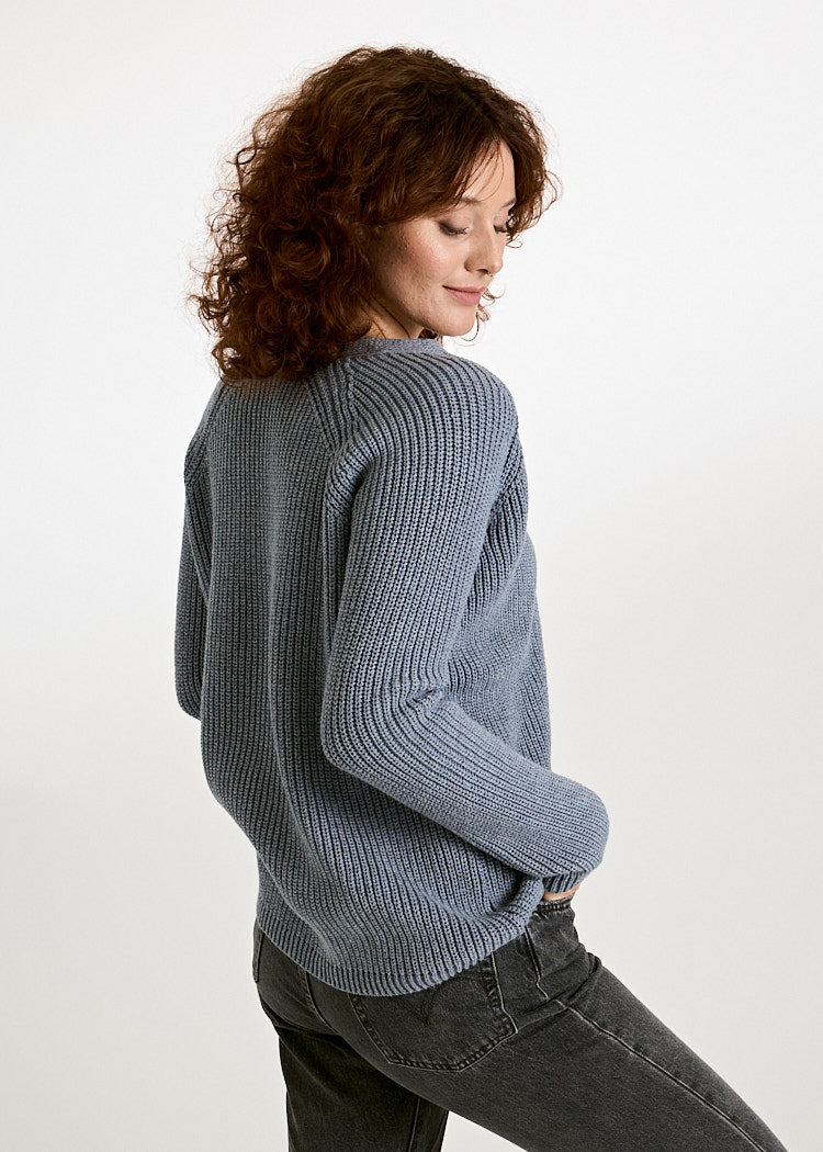 Wijld Mina Strickpullover Damen Ultramar Bio-Baumwolle