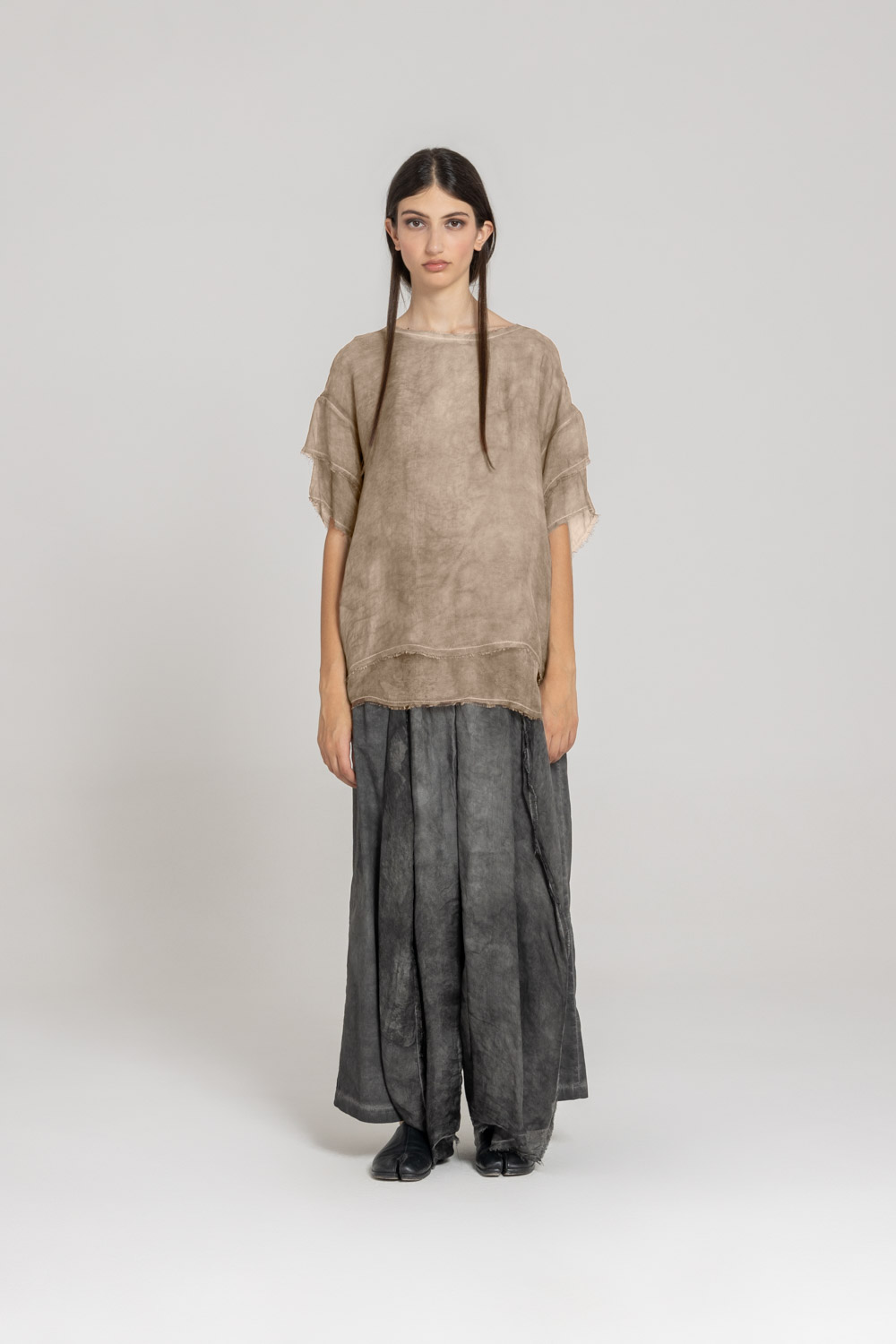 Sanctamuerte T-Shirt Over Girocollo Shirt Viskose-Seide