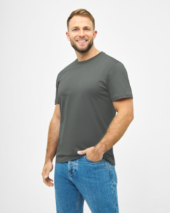NIKIN TreeShirt Plain T-Shirt Ash Green Bio-Baumwolle