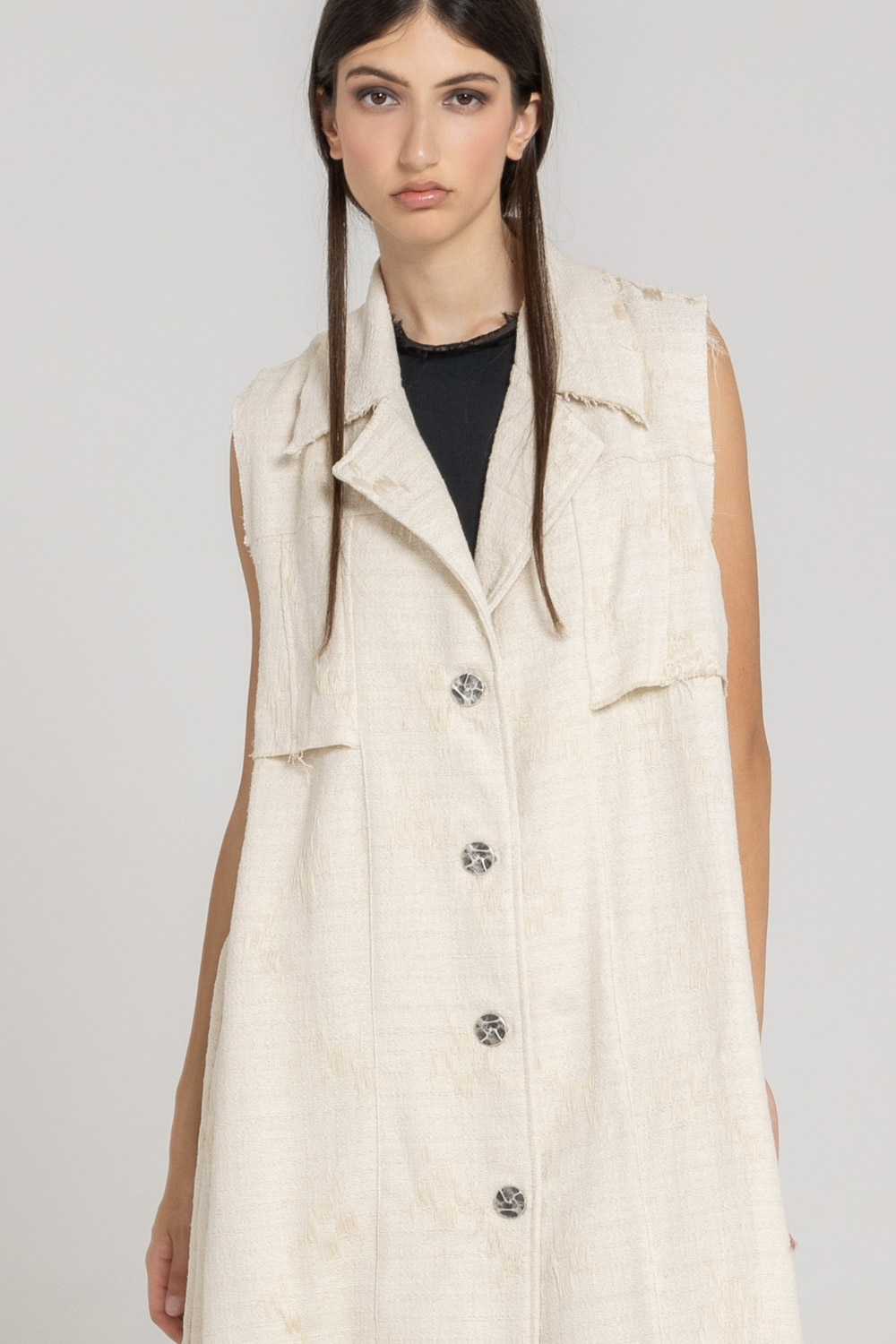 Sanctamuerte Capispalla Gilet Lungo Weste Jacquard Lang