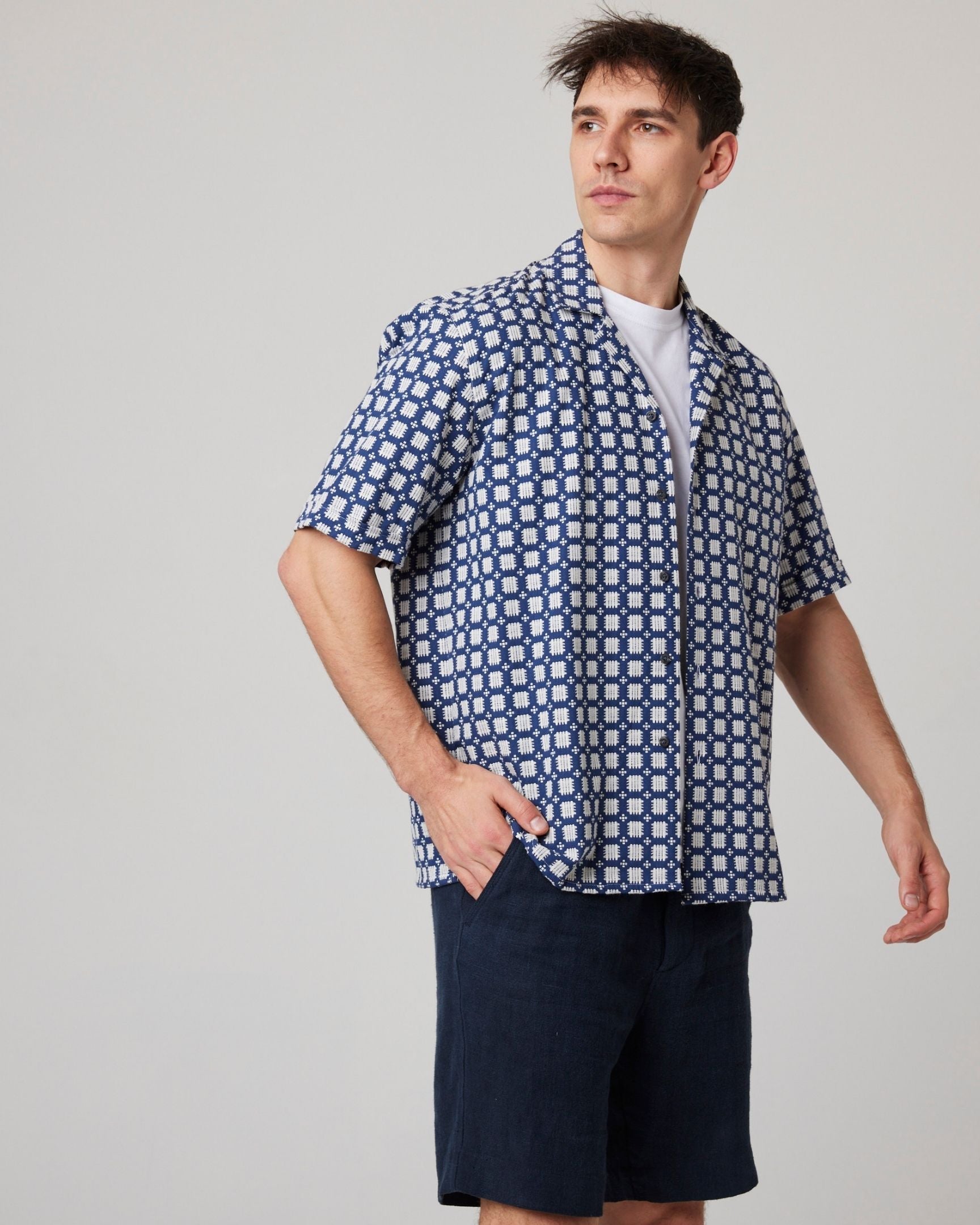 Peregrine Quay Herrenhemd White Tassel S Baumwolle