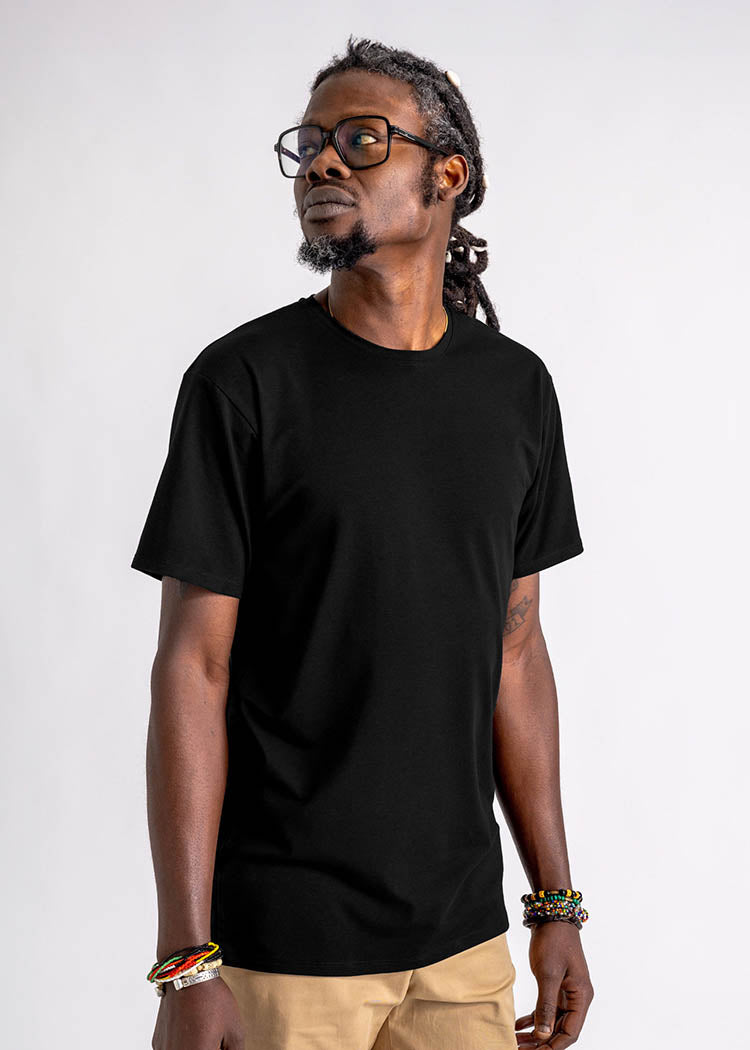 Wijld Timo Black T-Shirt Herren Rundhals Holz