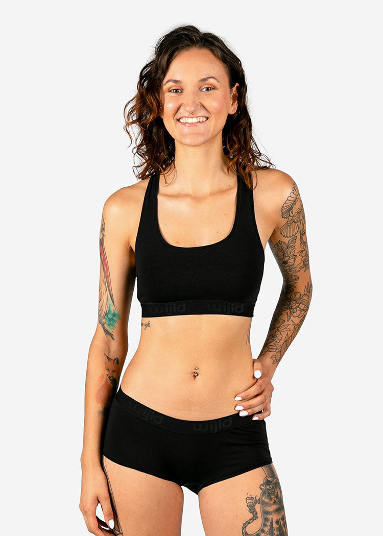 Wijld Hipster Black Damen Slip Schwarz Lyocell