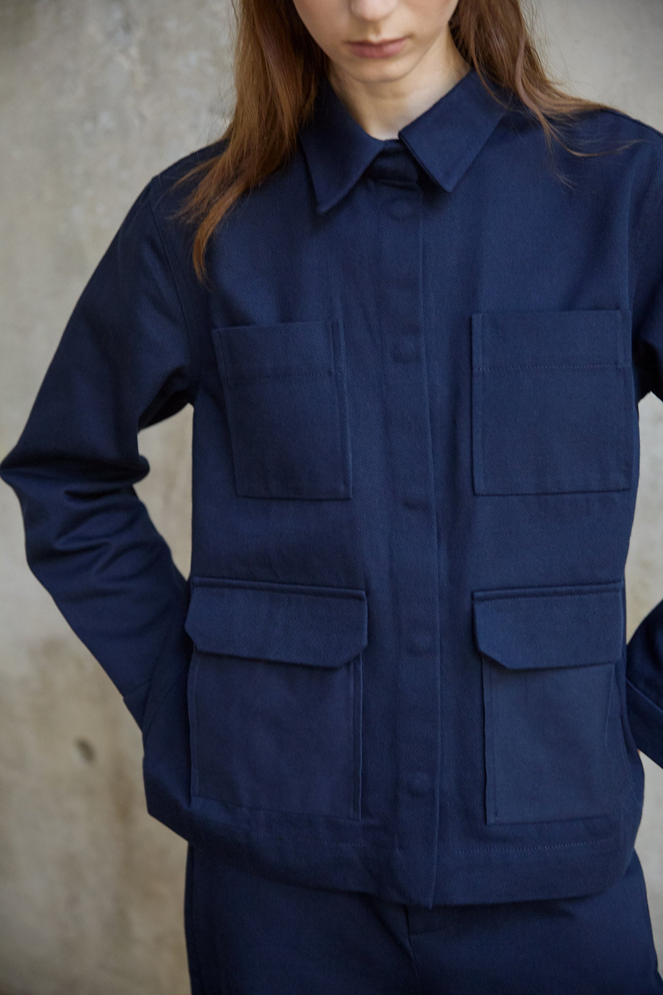 Christiane Strobel MARLENE Workwear Jacke Bio-Baumwolle Navy