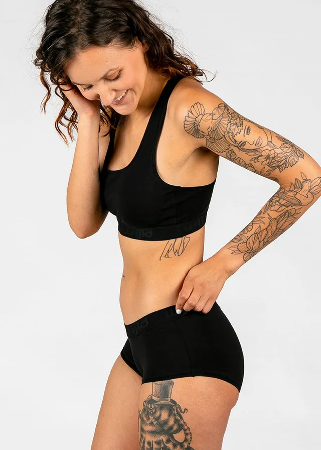 Wijld Hipster Black Damen Slip Schwarz Lyocell